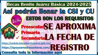 🤔¿COMO REGISTRAR A TU HIJO EN LAS BECAS BENITO JUAREZ BÁSICA 20242025 [upl. by Deloria]