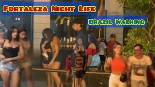 Brazil Fortaleza Nightlife Walking [upl. by Wyne]