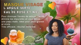 MASQUE VISAGE ANTI ACNE A LARGILE VERTE [upl. by Meelak958]