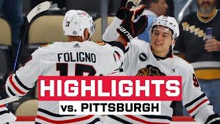 HIGHLIGHTS Chicago at Pittsburgh  Chicago Blackhawks [upl. by Ardnovahs]