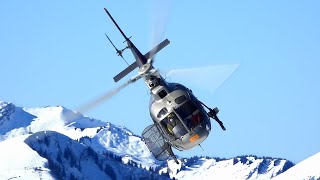 Eurocopter AS350 B2 Ecureuil Airbus Helicopters H125 landing amp takeoff at Avoriaz heliport [upl. by Lidia113]