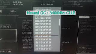 RAM Manual OC to 3466MhzCL18  CMK16GX4M1E3200C16  Corsair Vengeance LPX 16GB2 3200Mhz [upl. by Attenor]