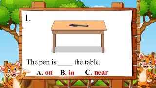 Preposition of place for kids on near in under Kids educational video grade2 [upl. by Allimaj]