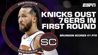 Reaction to the Knicks eliminating the 76ers from the NBA Playoffs in Game 6  SportsCenter [upl. by Adiene]