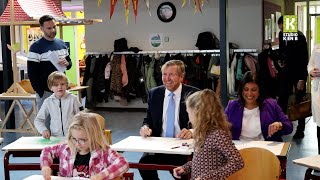 Koning WillemAlexander op bezoek bij basisschool De Wereldweide in Woubrugge [upl. by O'Carroll]