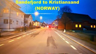 Mesmerizing Night Drive Sandefjord to Kristiansand Norway 🇳🇴 [upl. by Oicneserc]