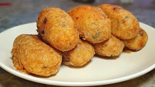 Mauritian Cuisine Boulette Pomme de Terre Croquette  Mashed Potato Fritters Recipe [upl. by Idnyl]