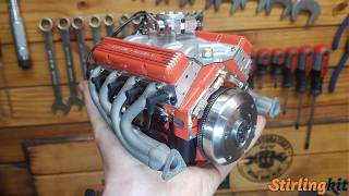 I assembled a miniature working V8 engine and damn its awesome stirlingkit [upl. by Laenaj800]