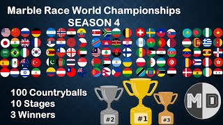 Marble Race of 100 Countryballs  Marble Race World Championship Season 4 [upl. by Ahsienal]