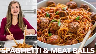 How To Make Spaghetti and Meatballs Recipe  Homemade Marinara Sauce [upl. by Ailad]