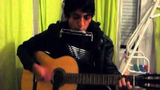 Triste cancion de amor cover de La Renga guitarra y armonica [upl. by Vachil]