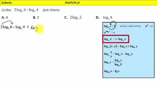 Zadanie 1 Matura 2018 z matematyki Odejmowanie logarytmów  MatFiz24pl [upl. by Nell]