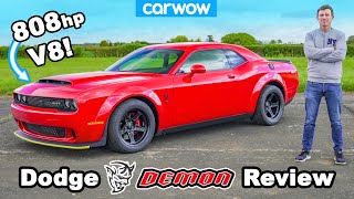 Dodge Demon review  060mph 14mile brake amp DRIFT test [upl. by Enilraep]