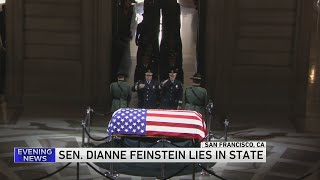 Tearful mourners pay their respects to Dianne Feinstein in San Franciscos City Hall [upl. by Soigroeg]