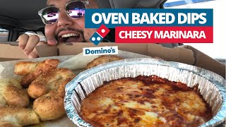 NEW Domino’s Oven Baked Dips 🧀 Cheesy Marinara Taste Test [upl. by Eerized]