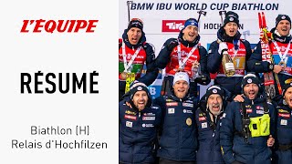 Biathlon  La superbe victoire française lors du relais hommes dHochfilzen [upl. by Ybbed207]