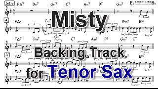 Misty  Backing Track with Sheet Music for Tenor Sax [upl. by Schacker498]