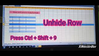 Shortcut Key Rows and Column HideUnhideRows and Column HideUnhide Basic Excel [upl. by Henriques934]