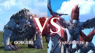 WARHAMMER III Total War  Gorgers VS Vargheists [upl. by Sidnala]