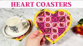 Craft Your Own Stunning Heart Shaped Coasters  Free Sewing Pattern [upl. by Rabka]