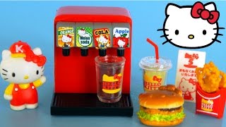 Hello Kitty Mini Toy Kitchen Re ment Kwawaii unboxing and playing By Sanrio [upl. by Ettereve]