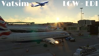 BA EuroFlyer A320 Gatwick LGW  Edinburgh EDI  Vatsim MSFS [upl. by Irish760]