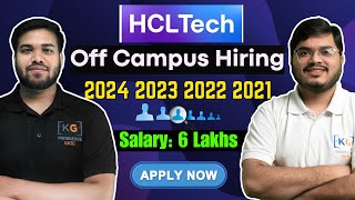 HCL Tech Hiring 2024 2023 2022 2021 Batch  HCL Tech Off Campus Drive 2024 2023 2022 2021 Batch [upl. by Anez28]