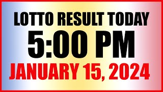 Lotto Result Today 5pm January 15 2024 Swertres Ez2 Pcso [upl. by Burkley591]