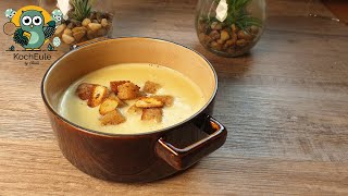 Knoblauchcremesuppe mit Croûtons  schnell amp super sämig  tolles Rezept für eine köstliche Suppe [upl. by Remlap]