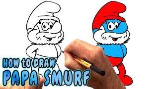 How to Draw Papa Smurf NARRATED [upl. by Erhard]