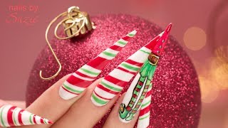 Christmas Elf Stiletto Gel Nails [upl. by Attenauqa]