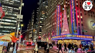 New York City Christmas Walk 2023 ✨ Radio City  Rockefeller Center amp 5th Avenue [upl. by Loris52]