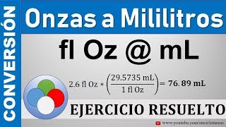 Conversión de Onzas fl Oz a Mililitros mL  fl Oz a mL [upl. by Esojnauj]