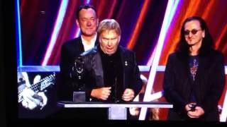 Alex Lifeson RUSH Rock amp Roll Hall of Fame Acceptance Speech [upl. by Adlar]