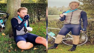 Jeff Brazier shocks fans with huge bulge in his cycling shorts as he poses during a bike ride [upl. by Demetrius470]