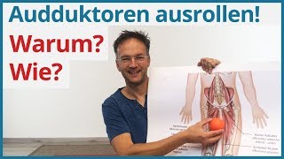 Adduktoren ausrollen ✅ Faszientraining Innenseiten Oberschenkel [upl. by Burkle357]