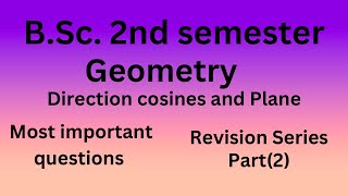 Revision part2 direction cosines and plane [upl. by Krigsman]