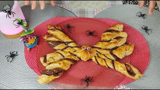 araña de hojaldre con chocolate  receta especial Halloween [upl. by Madelena521]