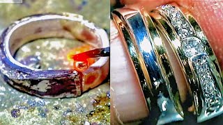 how to make a ring with two metals silver and brass  handmade jewelry [upl. by Musa]