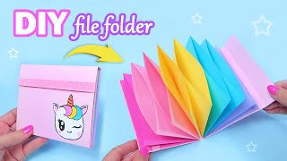 DIY Paper File Folder Easy 🦄 DIY Paper Organizer  Easy Paper Crafts  Back to School [upl. by Rehnberg]