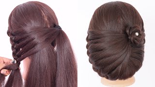 simple hairstyle for short hair  bun hairstyle for prom  trendy hairstyle for ladies [upl. by Soane]