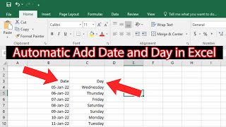 Date format with day of week in excel 2016 2019 2013 2010 [upl. by Strader791]