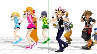 MMD PPGZ Kingdom Heart 2 and Yami Yugi Honey Honey Cyndi Wang [upl. by Ennovihs]