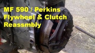 MF 590  Flywheel amp Clutch Reassembly  Clutch centering  part 20 [upl. by Aliuqet]