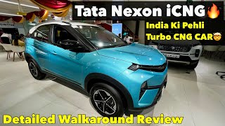 Tata Nexon CNG 2024iCNG🔥 Detailed Walkaround Review With Price  Mileage Performance Boot space [upl. by Bluhm45]