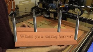 Testing Four Engraving Bits  CNC V Carving [upl. by Mcbride]