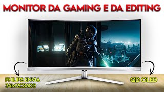 Monitor da Gaming ed Editing Philips Envia 34M2C8600 34 pollici QD OLED [upl. by Zelten]