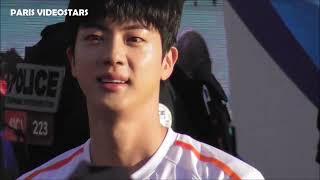 Jin BTS very happy to be TorchBearer of the Olympic Games flame  Paris 14 july 2024 [upl. by Akoyin]