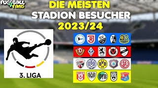 3 Liga Wer hat die meisten Stadion Besucher 202324 [upl. by Einnus]