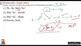 Suitable reaction condition for preparation of Methyl phenyl ether is [upl. by Pardew]